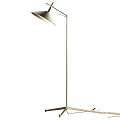 Modern Floor Lamp With Conical Shade And Adjustable Metal Stand For Living Room
