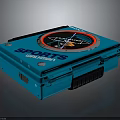 Blue Sports Walkman Case With Circular Dial Display And Branding