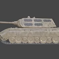 Military Gray Armored Tank With Long Gun Barrel Heavy Tracks And Reinforced Turret
