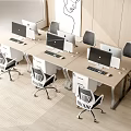 Modern Office Desk and Chair Office Desk and Chair Combination Desk Computer 3d model