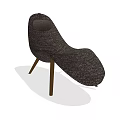 Modern Dark Gray Woven Fabric Accent Chair With Wooden Legs And Sleek Design