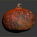 Vibrant Orange Pumpkin With Green Spots And Stem For Home Living Decor