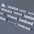 White Railings 3D Models Collection With Various Designs And Different Styles 3d model