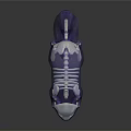 3D Rendered Transparent Purple Fox Skeleton Model With Dynamic Pose And Glossy Surface