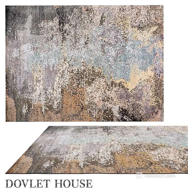 Modern Square Carpet With Abstract Colorful Pattern For Living Room Decor 3d model 