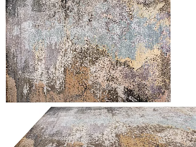 Modern Square Carpet With Abstract Colorful Pattern For Living Room Decor 3d model