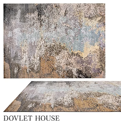 Modern Square Carpet With Abstract Colorful Pattern For Living Room Decor 3d model