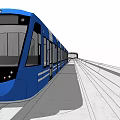 modern high-speed rail 3d model