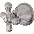 Polished Chrome Wall Mounted Faucet With Cross Handle For Modern Bathroom