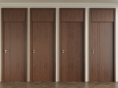 Middle Style Door Bedroom Door Single Door Wooden Door 3d model