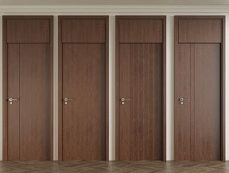 Middle Style Door Bedroom Door Single Door Wooden Door 3d model