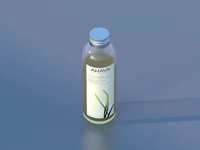 AHAVA Perfume Cosmetics Skincare Liquid With Plant Extract In Transparent Bottle And Silver Cap 3d model