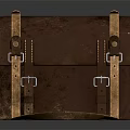Vintage Brown Leather Bag With Adjustable Straps Metal Buckles And Classic Design