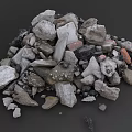 Natural Stone and Wood Pile Stacked for Construction and Landscaping Projects