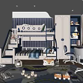 Modern Kids Room Interior With Bunk Bed Staircase Desk Storage Rug And Toys