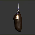 Brown Shiny Leather Like Hanging Organizer Pouch With Metal Hook Design