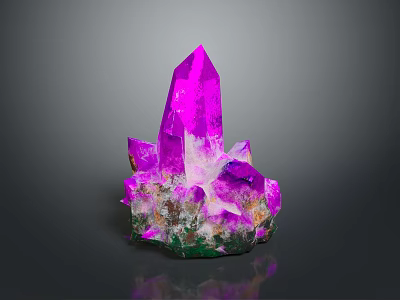 Vibrant Purple Crystal Cluster With Sharp Points And Natural Formation Features 3d model