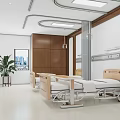 Hospital Outpatient Clinic Nurse Station With Modern Reception Desk Information Board Clock And Plant