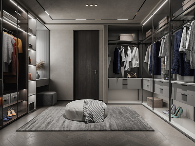 Modern Cloakroom Premium Grey Cloakroom model