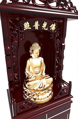 Chinese Buddhist Cabinet 3d model