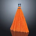 Orange Household Cleaning Broom With Soft Bristles And Durable Metal Handle For Home Floor Cleaning