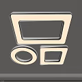 Modern Ceiling Lights With Circular Square Geometric Shapes And Illuminated Frames 3d model