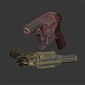 Vintage Revolver Weapon With Classic Holster And Metallic Finish Details