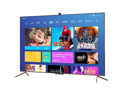 Smart TV Displaying Colorful Streaming Content With Movies Cartoons And Music 3d model