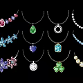 Stylish Necklace Pendants With Various Shapes Colorful Gems And Crystal Designs