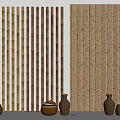 Log Pillar Homestay Partition Railing Fence 3d model