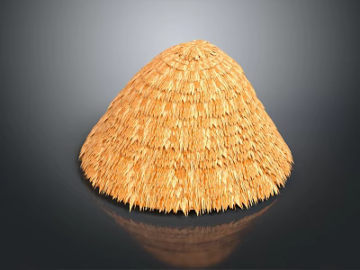 Handwoven Straw Conical Hat With Natural Texture And Traditional Craftsmanship 3d model
