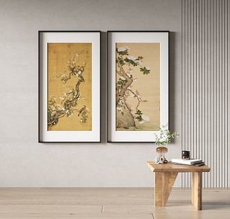 New Chinese Plant Painting Decorative Painting 3d model