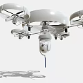White Drone With Multiple Propellers And Camera Hanging Device Design