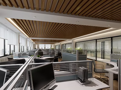 modern public office area office 3d model