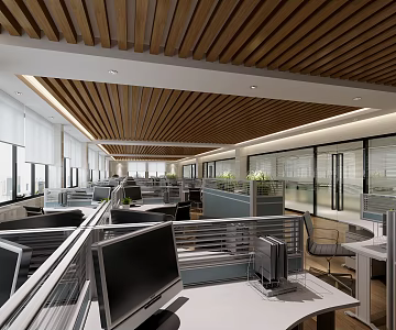 modern public office area office 3d model