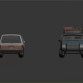 Two Cars Station Wagon and SUV with Open Door Roof Rack and Red Gas Canisters