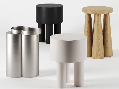 Modern Minimalist Round Dining Tables In Different Materials For Creating Simple Elegant Home Dining Spaces 3d model