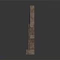 Gothic Architectural Components Arched Wooden Door And Glass Windows With Stone Frames