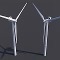 Smart Machines Wind Turbines With White Blades Generating Renewable Energy Efficiently 3d model