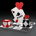 Poker is beautiful. 3d model