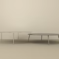 Modern Minimalist Coffee Tables With Sleek Surface And Metal Legs In Light Room