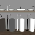 Modern Washstand Column Basin Floor Basin Wash Basin Table Basin Round Table Basin 3d model