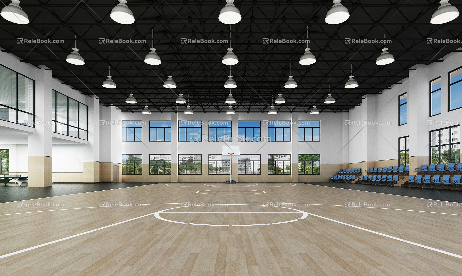 Simple Basketball Hall Indoor Basketball Hall Sports Center Basketball Hall Sports Hall 3d model