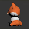 Cartoon Fox Game Movie Character With Orange Fur White Belly Black Eyes And Plush Paws