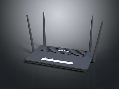 TP-Link Wireless Router With Four Antennas For High Speed Home Network Use 3d model