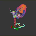 Orange Concrete Mixer With Blue Components Metal Stand And Wheels For Construction Use
