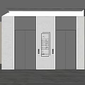 Modern Minimalist Elevator Lobby With Silver Doors White Walls Control Panel And Gray Flooring 3d model