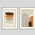 Middle Ancient Combination Hanging Paintings 3d model