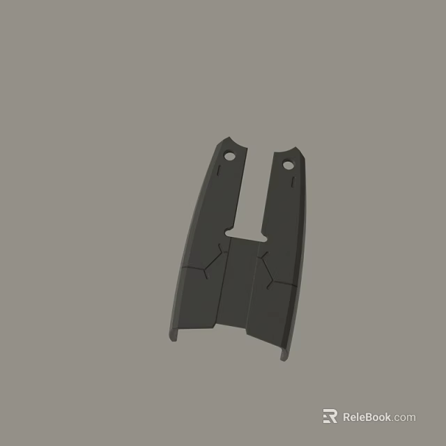 Black Plastic Mechanical Bracket With Symmetric Design And Mounting Holes 3d model 