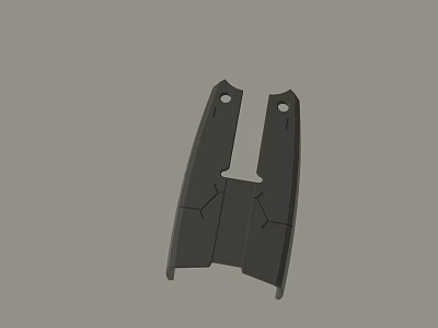 Black Plastic Mechanical Bracket With Symmetric Design And Mounting Holes 3d model